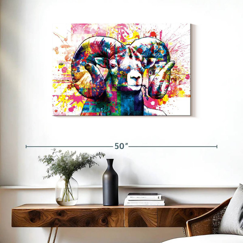 Brampt Ram Paint Splash, 24" H x 36" W