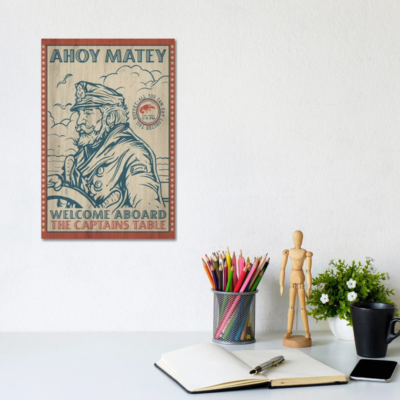 Captains Table by Old Red Truck - Wrapped Canvas Print, 30.48cm H x 20.32cm W x 1.91cm D