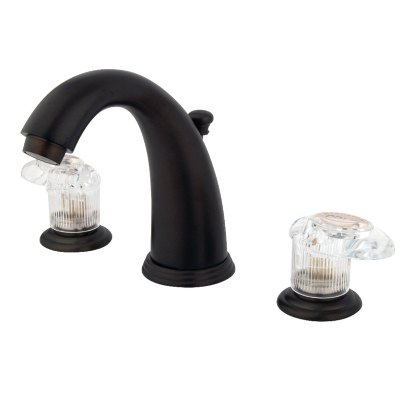 Robinet de salle de bain à deux poignées à fixation sur le comptoir à 3 trous avec drain escamotable Kingston, Bronze huilé