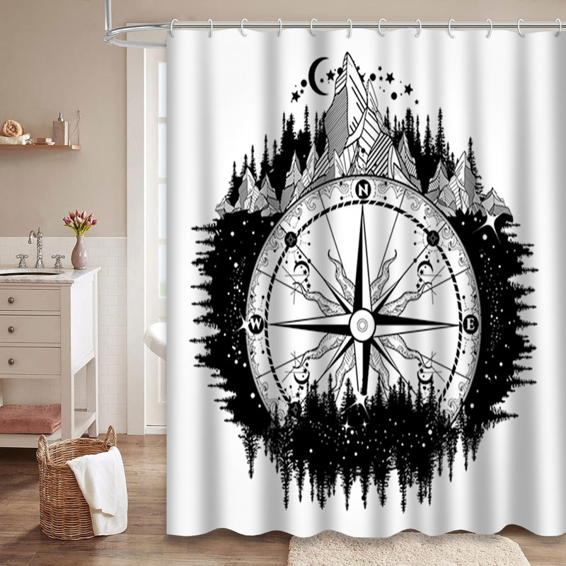 Rideau de douche Mountain Compass, L 72 po x l 72 po