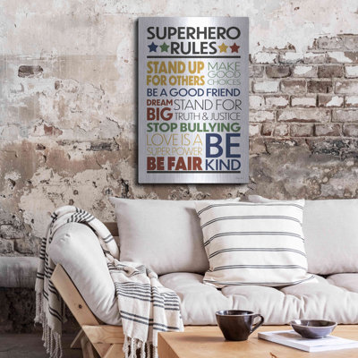 'Superhero Rules' by Susan Ball, Metal Wall Art