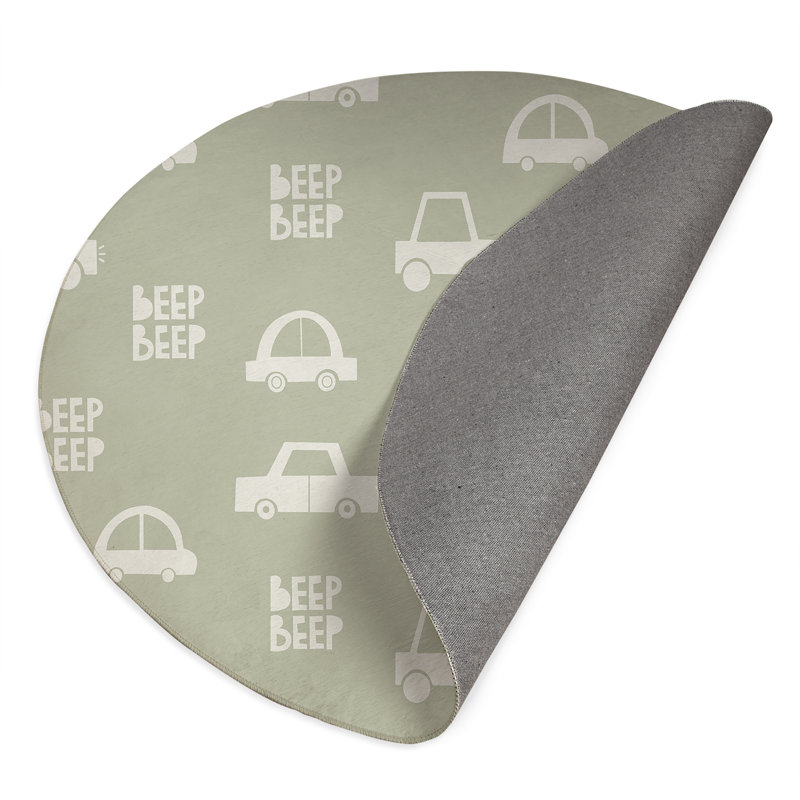 Beep Kids Play Mat, Light Green/Ivory