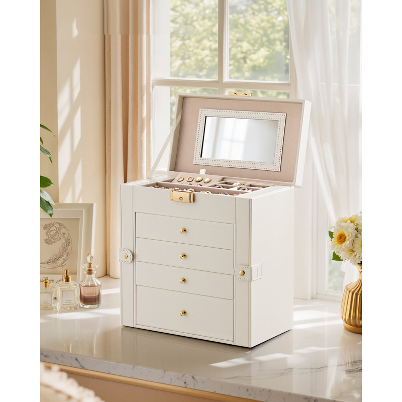 Manufactured Wood Jewellery Box +, White