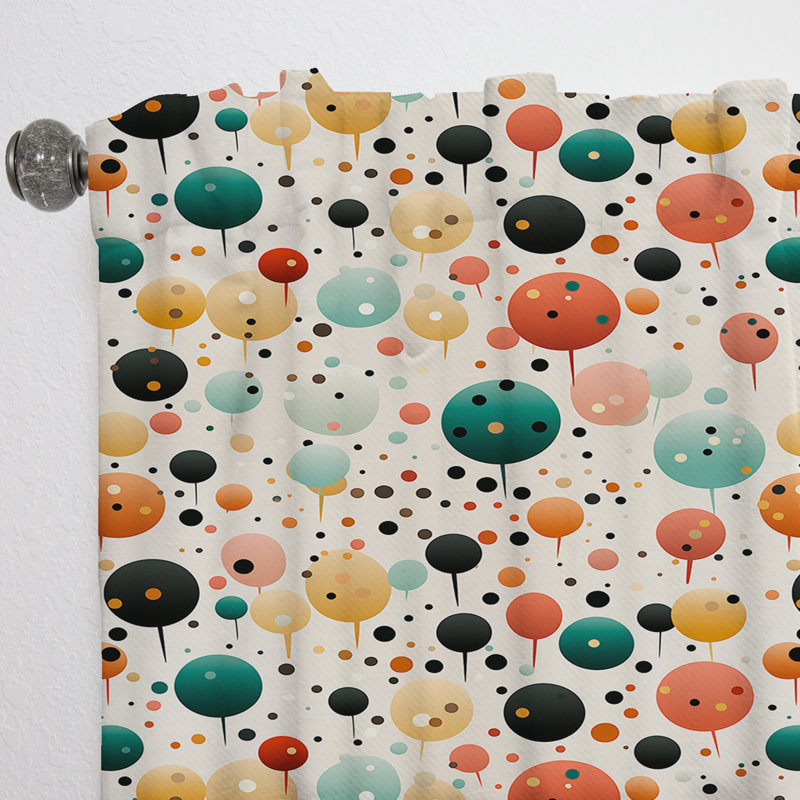 Motif à pois multicolore vibrant I - Rideau abstrait - Rideau obscurcissant en velours - 1 panneau, L 52 po x L 63 po