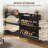 Black 2-Drawer Wooden Shoe Cabinet With Rattan Doors - Narrow Freestanding Entryway Storage Organizer | Gift Idea-1170103769