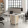 Bush Business Furniture Hustle 2 Person Computer Desk With Mobile File Cabinets, Power Grommets, And Privacy Screen