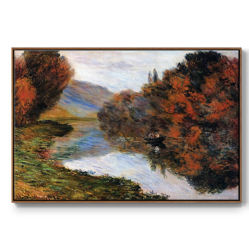 Chaloupe sur la seine à Jeufosse, 1884, H 41 po x l 27 po x P 2 po, Noyer