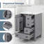 Meuble-lavabo gris de 24 po avec lavabo intégré en céramique et tablette de rangement à deux niveaux derrière le panneau de porte, gris-2123427751