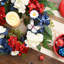  4 juillet, couronnes pour porte d'entrée avec lumières, couronne d'hortensias patriotiques rouge et bleu avec feuilles d'eucalyptus et papillon, 18 pi-1340240169