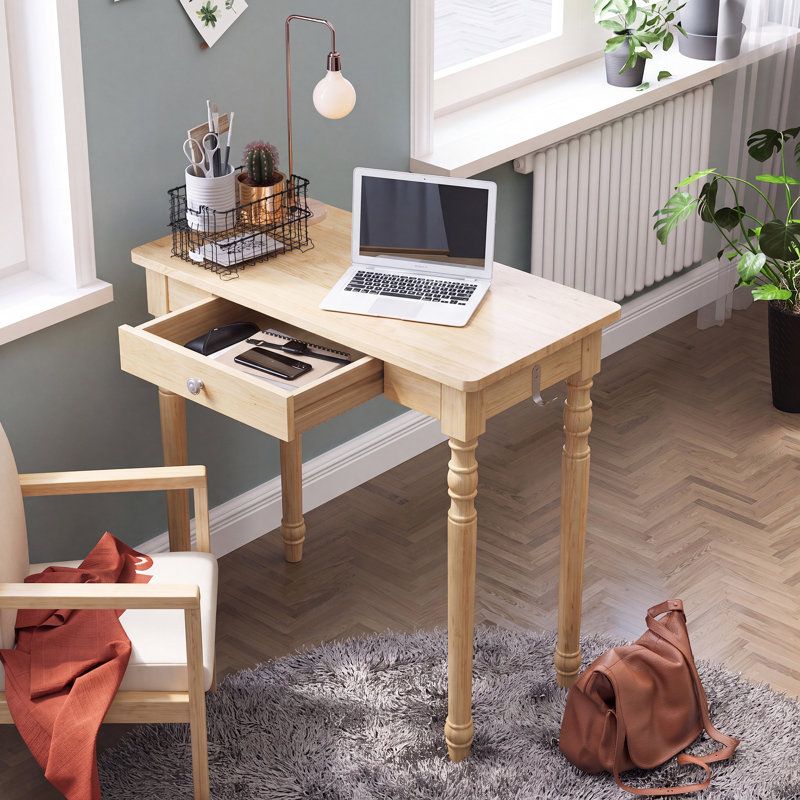 Bureau Mid Century Modern, L 31,5 po x P 15,7 po, Natural