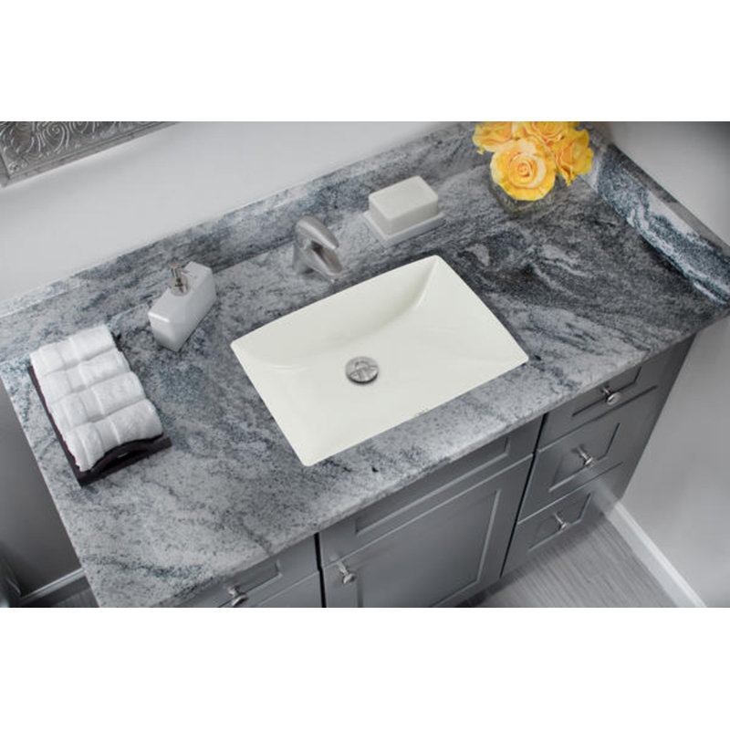 Cahaba 20'' Vitreous China Rectangular Bathroom Sink with Overflow, Biscuit