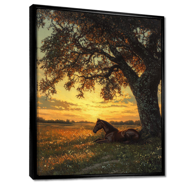 Marchelo - Animals Canvas Wall Art, 32" H x 24" W, Black, Floater Framed Print