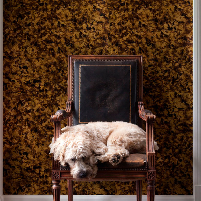 Schumacher x Cristina Buckley Xanadu Wallpaper, Vintage Gold