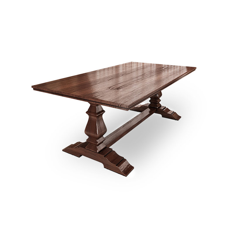 Rectangular All-solid Wood Dining Table in American Vintage Style, 29.53”H x 86.61”L x 35.43”W