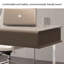 Bureau rectangulaire en pierre frittée, 2 tiroirs-765585235