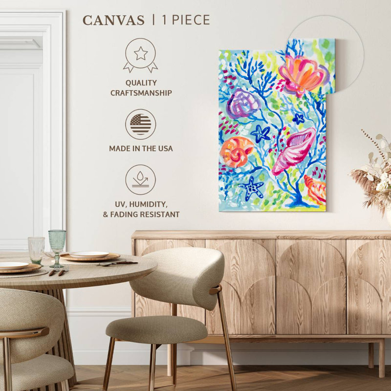 Brampt Seashells In The Coral, 39" H x 26" W