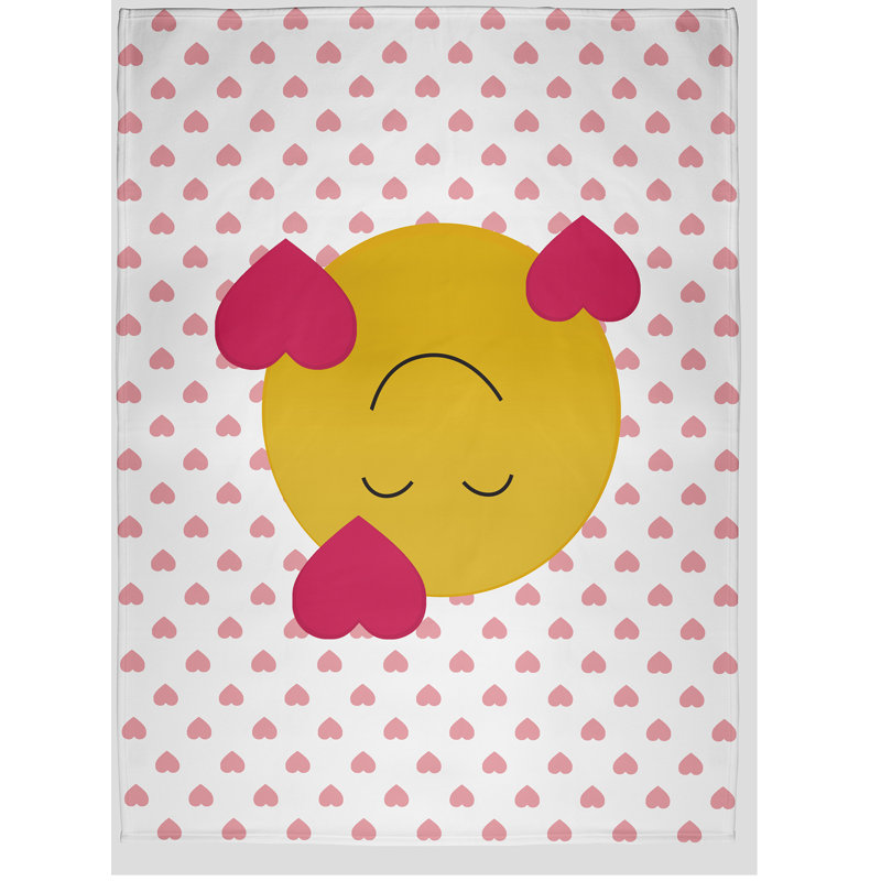 Love Emoji Valentine's Day Throw Blanket, 60" W x 80" L, Pink Icing