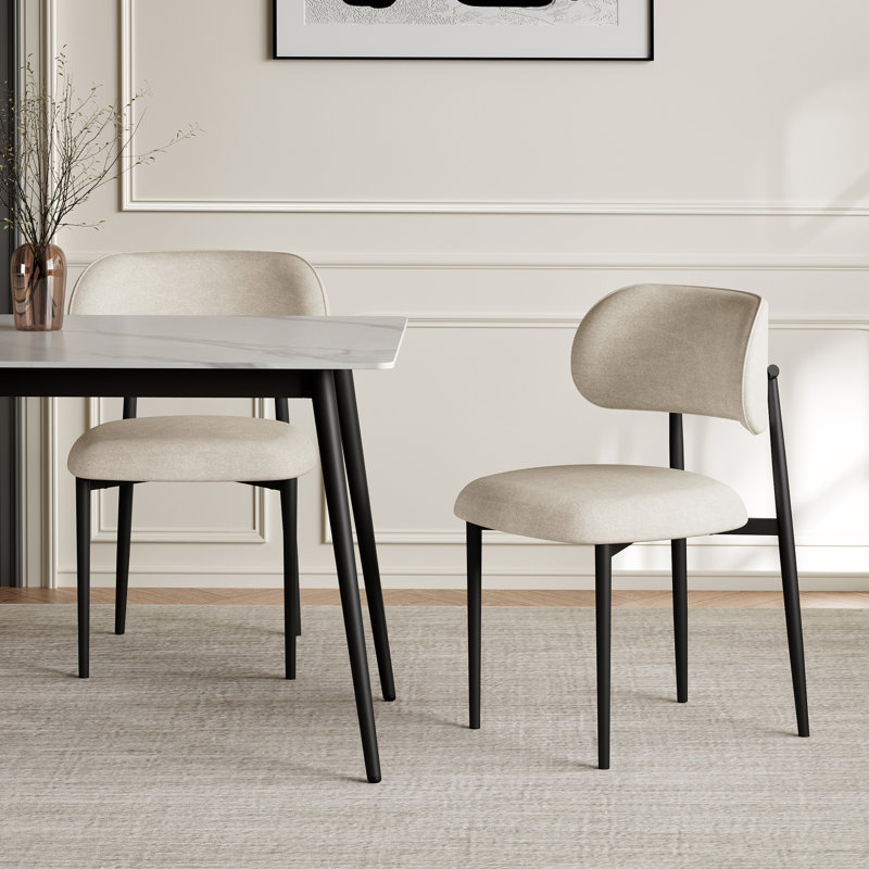 Ensemble de 2 chaises de salle à manger rembourrées Modern, Beige