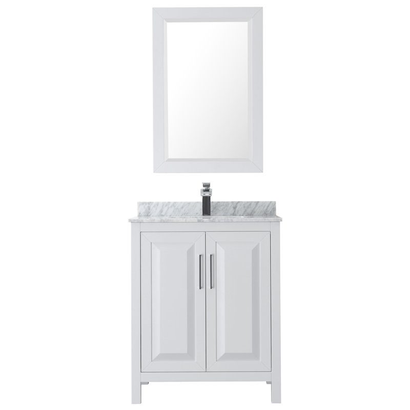 Daria 30'' W Single Vanity, White, Carrara Cultured Marble, Polished Chrome