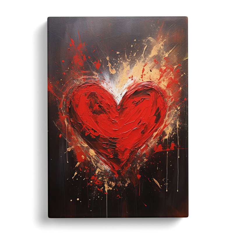 Love He Gestural No.3 - Wrapped Canvas Print, 50cm H x 35cm W x 3cm D
