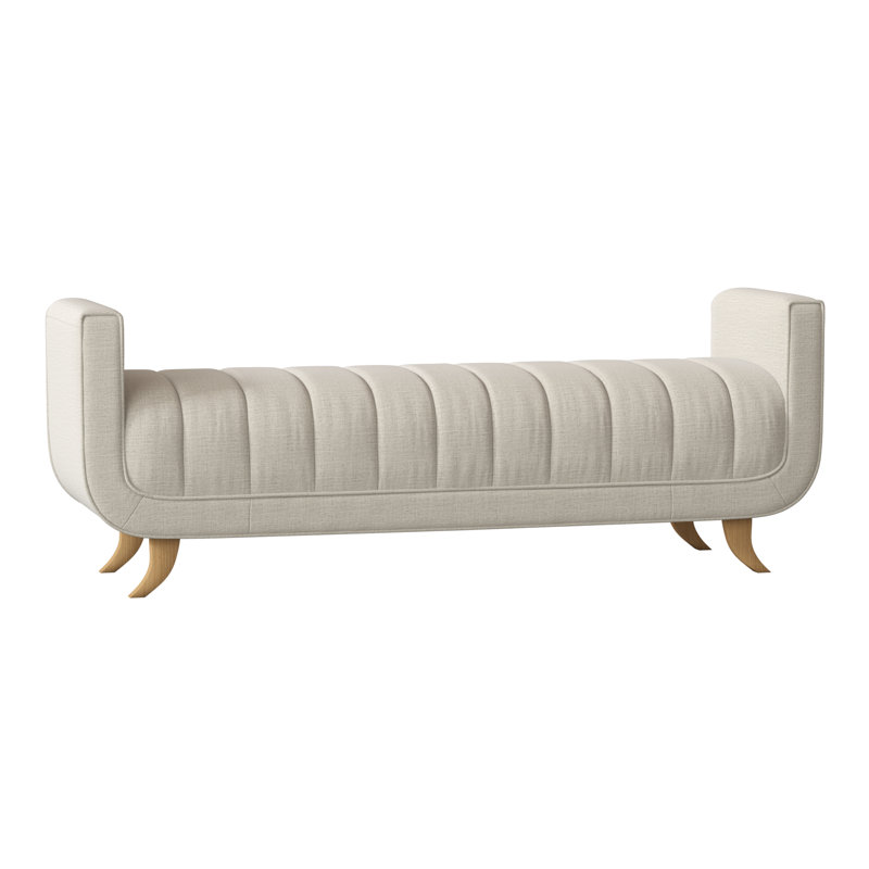 Salon Upholstered Bench, Amber, White Caps Fog