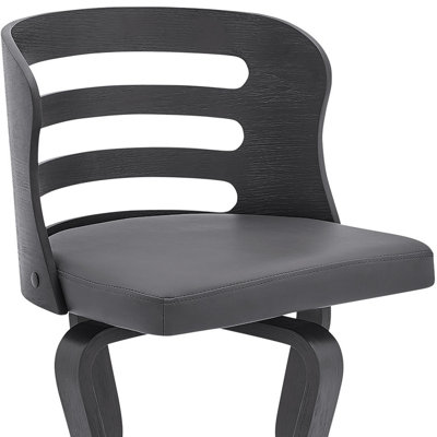 Chaise de bar pivotante en similicuir et bois manufacturé