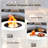 30'' Round Steel Propane Smokeless Fire Pit Table With Golden Light-2122405859