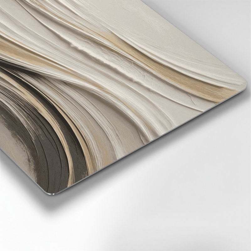 DiagonalStripes, beige clair, gris anthracite, art mural en métal, H 14 po x l 11 po