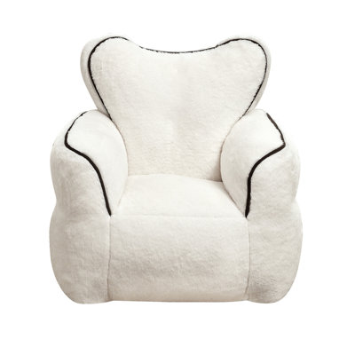 Fauteuil à billes en fausse fourrure pour enfants en forme de cœur, chaise confortable pour enfants