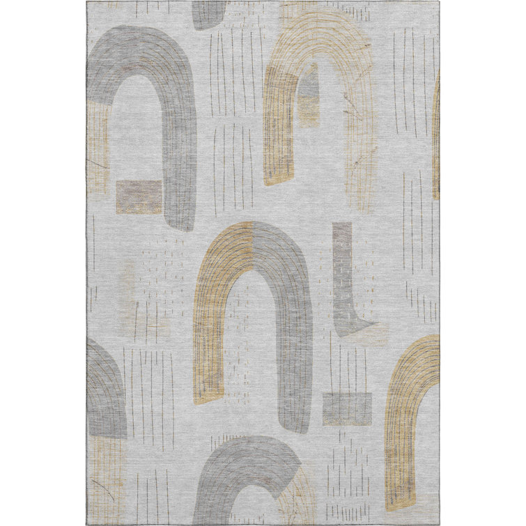 Premium Machine Washable Mehara AMF1698 Geometric Rug