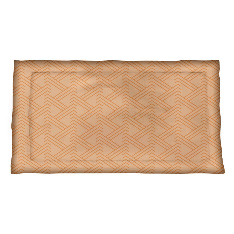 Patricia Geoffrey Polyester Geometric Sham Set, King, Polyester, Orange
