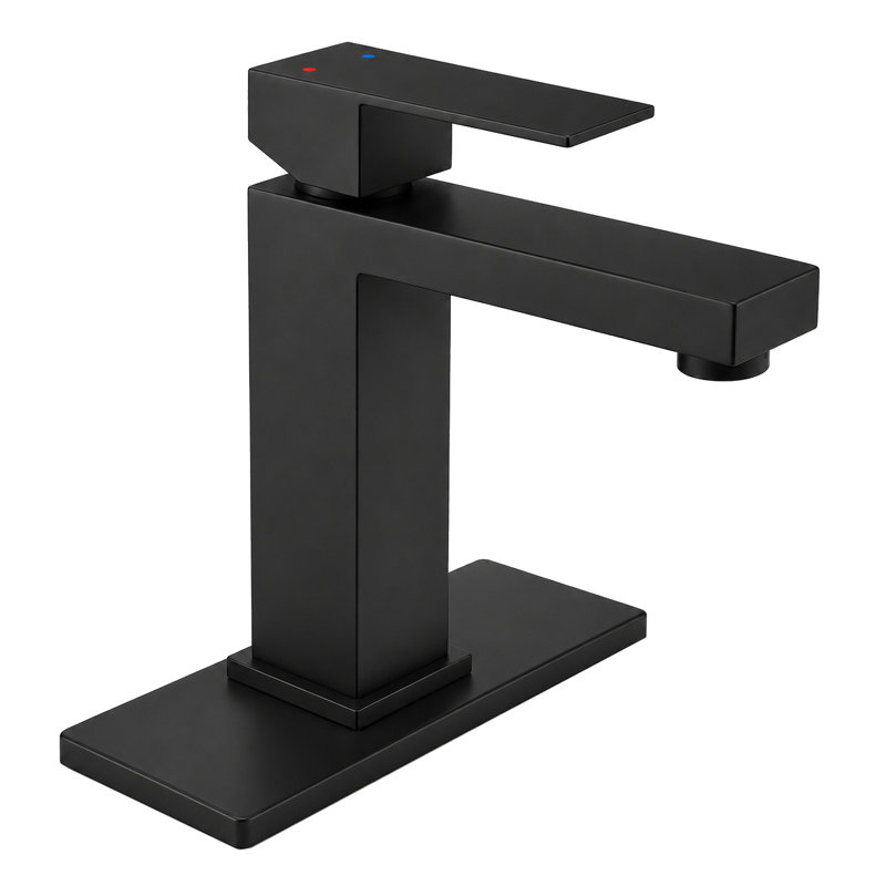 Single Handle Bathroom Faucet with Supply Lines, Black