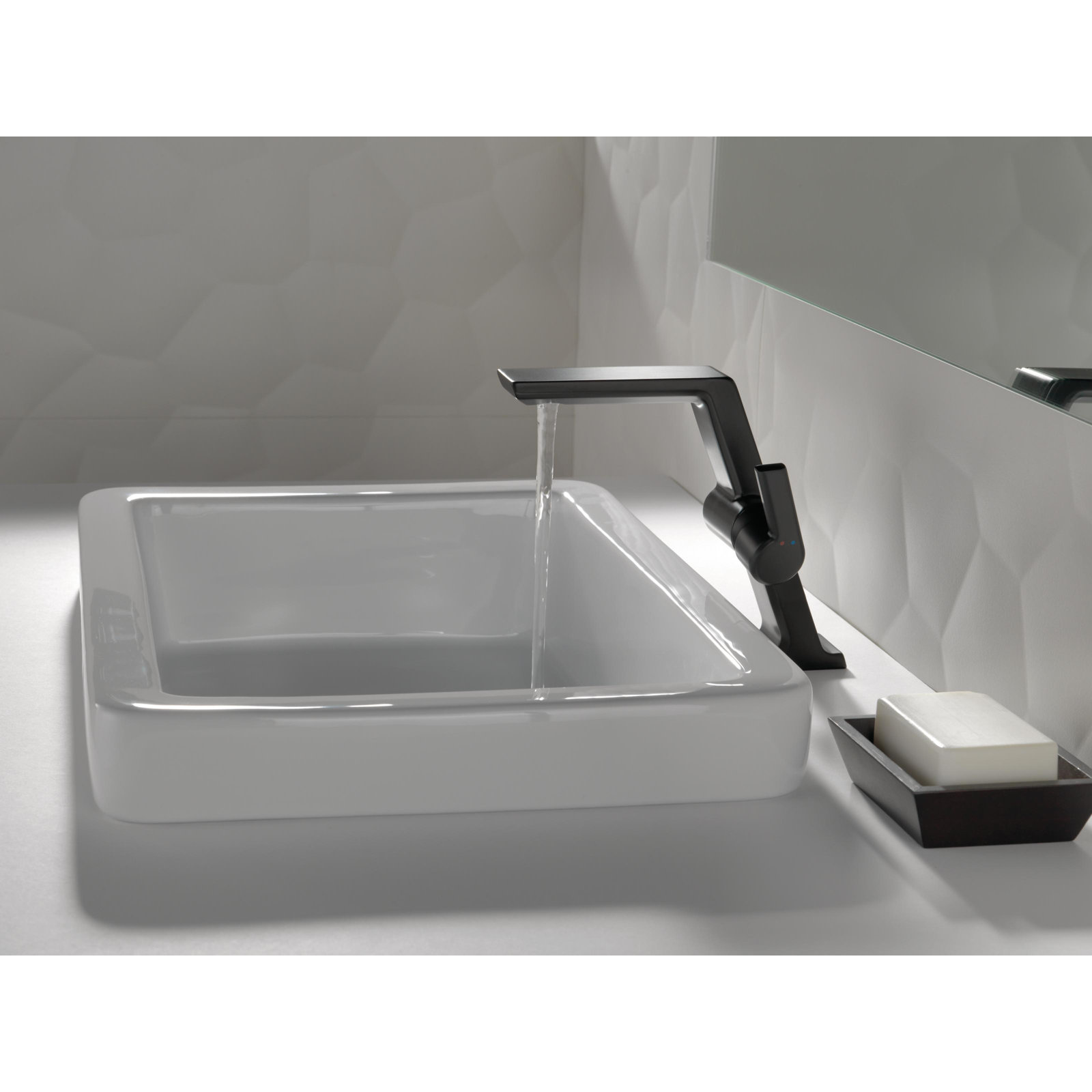 Pivotal Mid Height Vessel Sink Faucet Bathroom Faucet, Matte Black