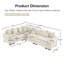 Canapé modulaire surdimensionné surdimensionné en nuage, canapé modulaire convertible avec accoudoirs très larges à assise profonde, 12 coussins décoratifs en velours côtelé de qualité supérieure, conception ergonomique, assemblage facile, pour les salons, crème-2036851035-2036851036