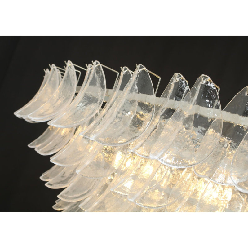 Lustre à niveaux en laiton 21 lumières Murana, Laiton rétro, Givré, 41" Dia x 22" Height