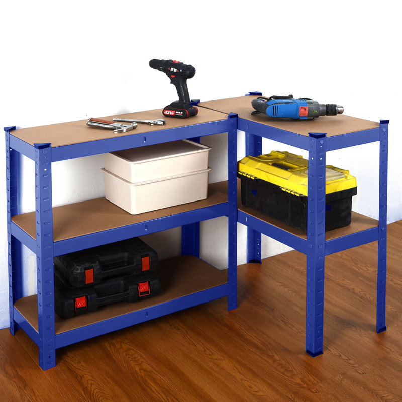 70cm W Metal Height -Adjustable Shelving Unit, Blue