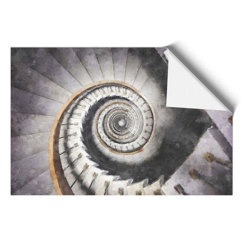 Spiral Starcase Architecture Painting - Frameless Print, 42cm H x 59cm W x 0.1cm D