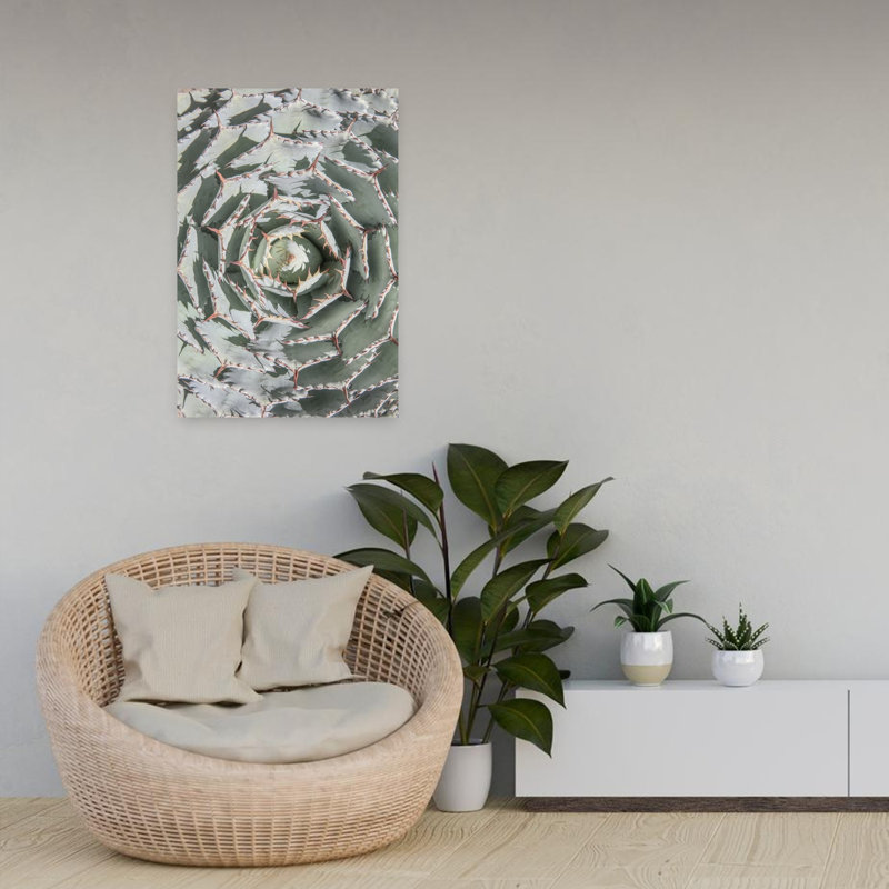 Art contemporain contemporain avec cactus, H 24 po x l 16 po