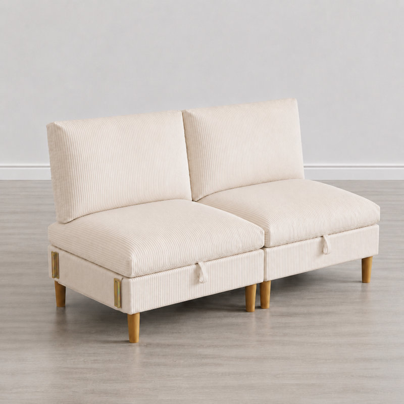  Shepardson Seating Component -- Armless Storage Sofa, Beige