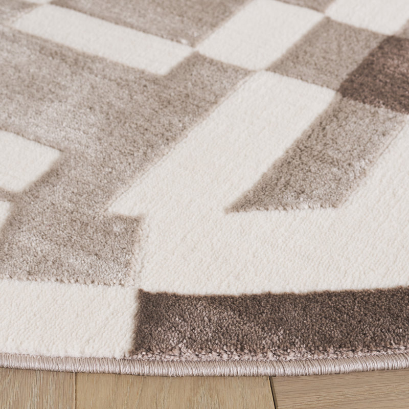 Nesler Performance Geometric Rug, Round 6'7"