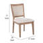 Ensemble de 2 chaises d'appoint Mary, blanc, orme naturel classique
