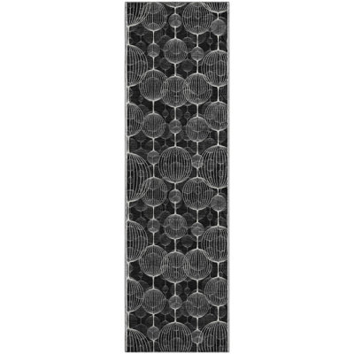 Premium Machine Washable Prisco Black Rug