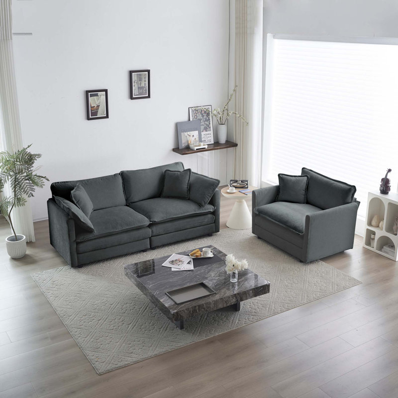 Ensemble confortable de canapé et de chaise 2 pièces pour le salon, pour une détente accrue