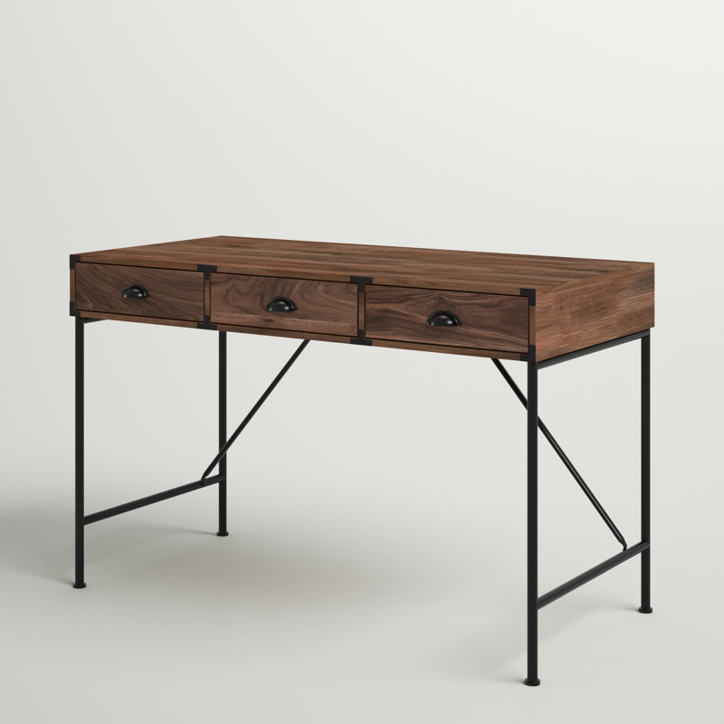 2 Piece Writing Desk Office Set, Walnut