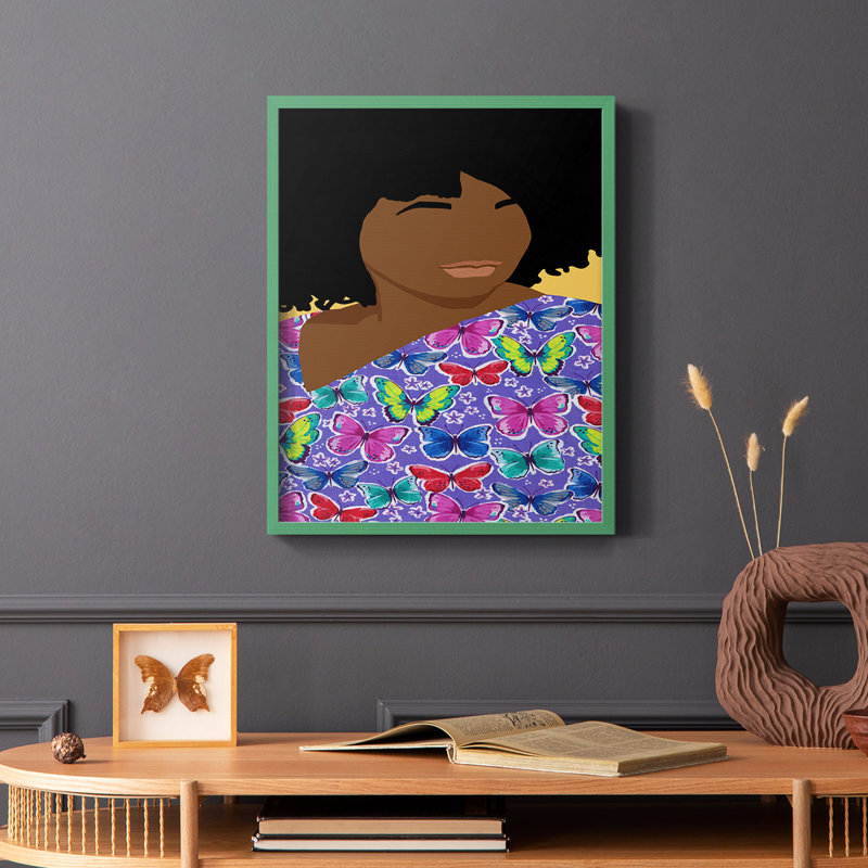 Care Giver II, reproduction encadrée - bois massif, Vert, H 10 po x l 8 po