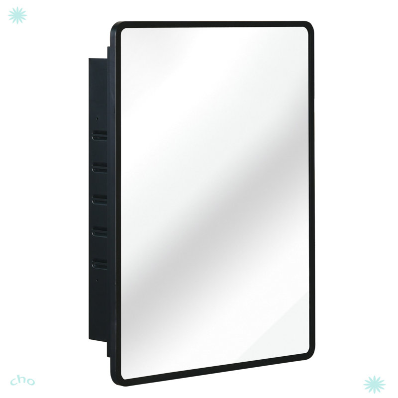 Armoire à miroir murale encastrée en métal, 29,92 po x 23,92 po x 5,25 po