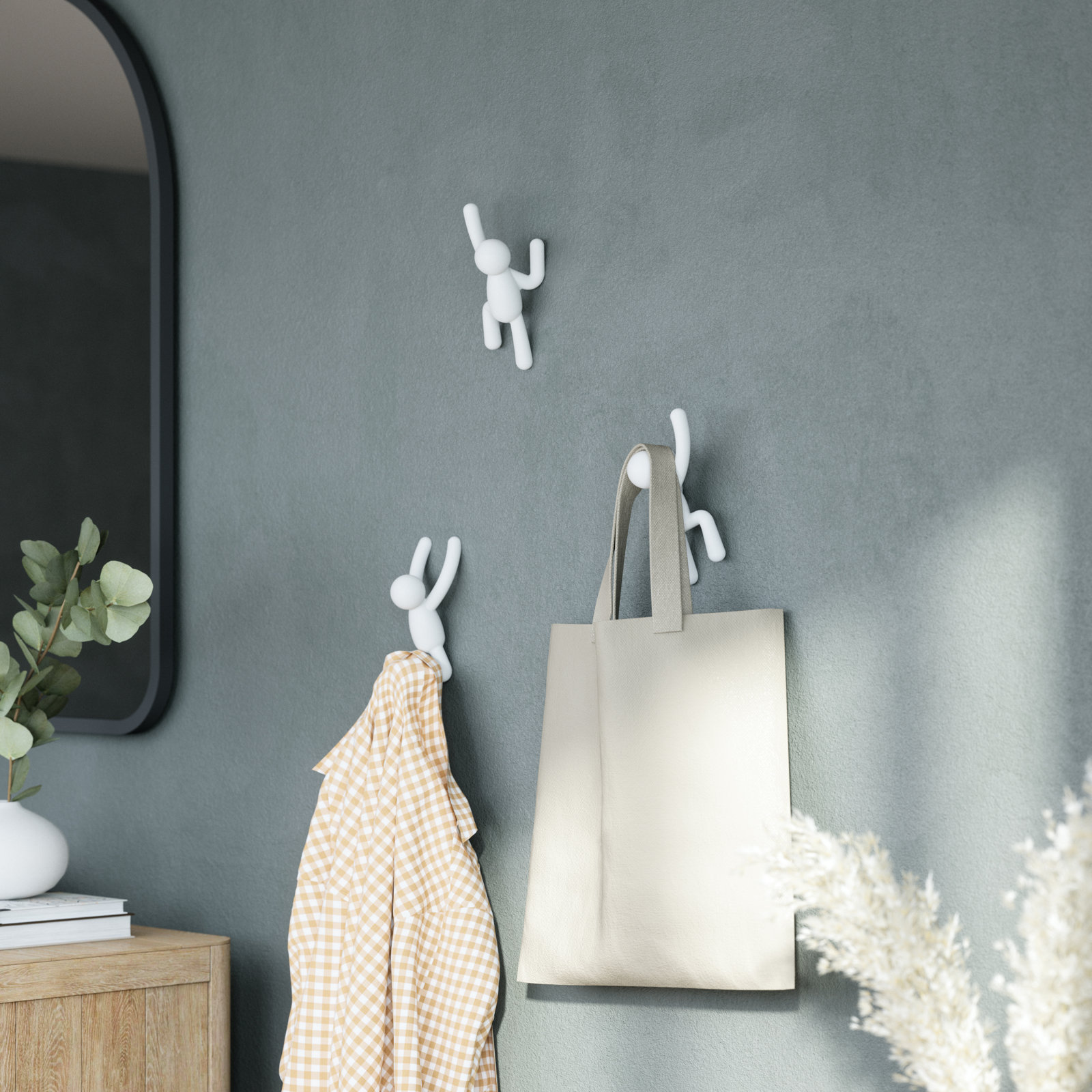 Buddy Plastic Wall Hook, White