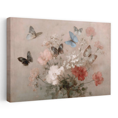 Art mural abstrait contemporain fantaisiste avec papillons fantaisistes