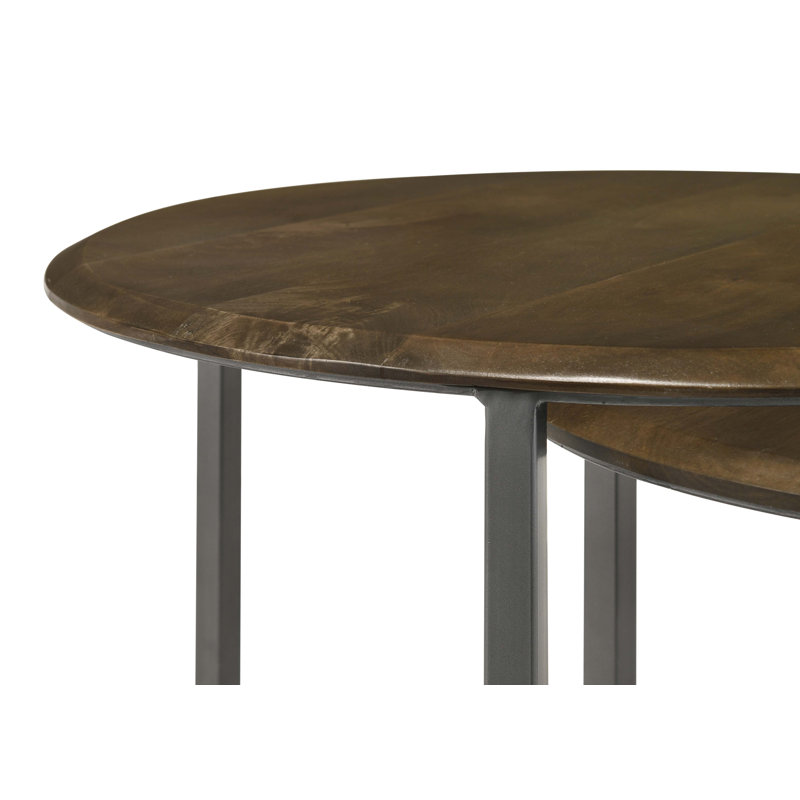 Ensemble de tables gigognes 3 pièces Erickah, Brun, Métal métal