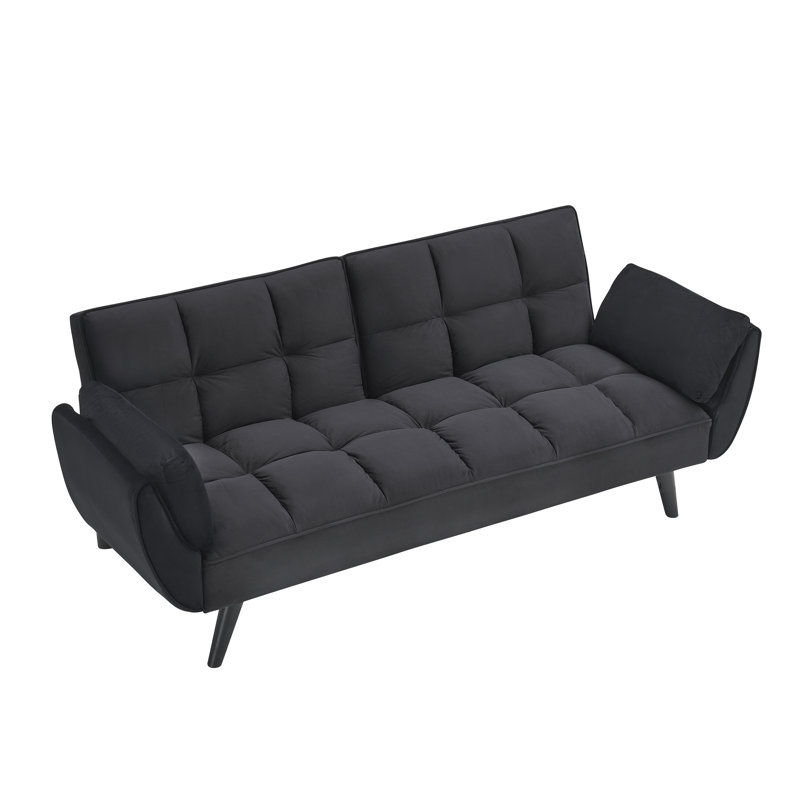 Canapé souple 57 po avec deux accoudoirs , Noir